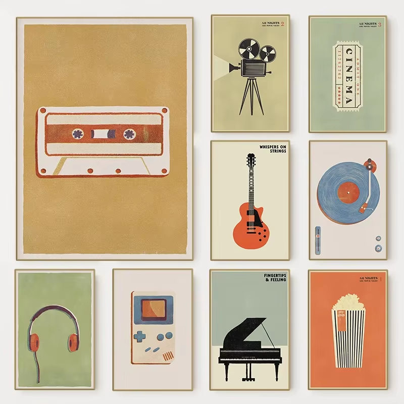Musical Instrument Photo - Retro Medieval Pop Music Instrument Poster