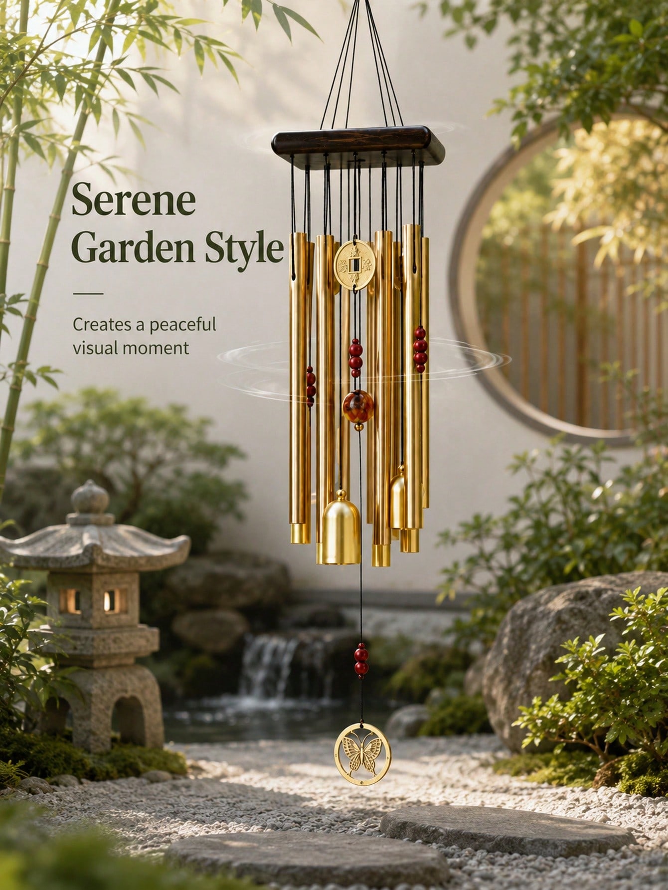 Wind Chime Tubular - 1 Pc Extra-Large Copper Antique Outdoor