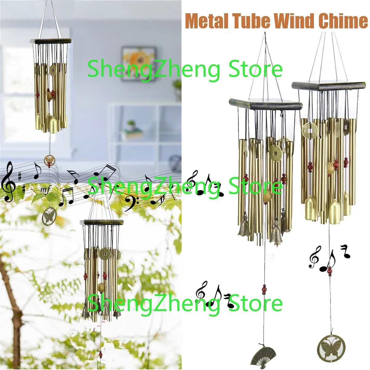 Wind Chime Tubular - Solid Wood Hollow Tube Metal Tube