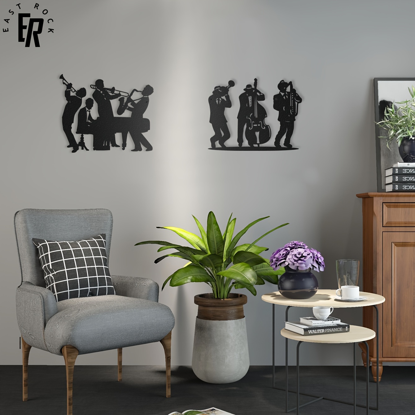 Metal Musician Silhouette Wall - Musical Instrument Symbols recension och pris