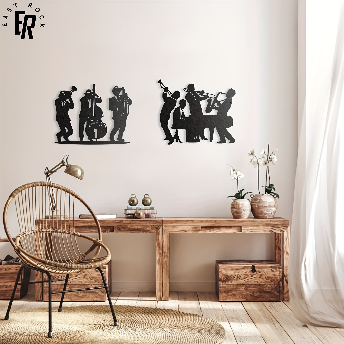 Metal Musician Silhouette Wall - Musical Instrument Symbols recension och pris