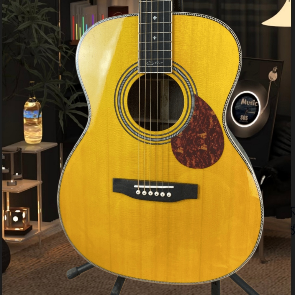 Handmade Yellow Acoustic Guita - Musical Instrument For Beginners recension och pris