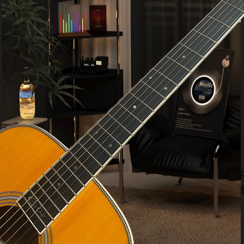 Handmade Yellow Acoustic Guita - Musical Instrument For Beginners recension och pris