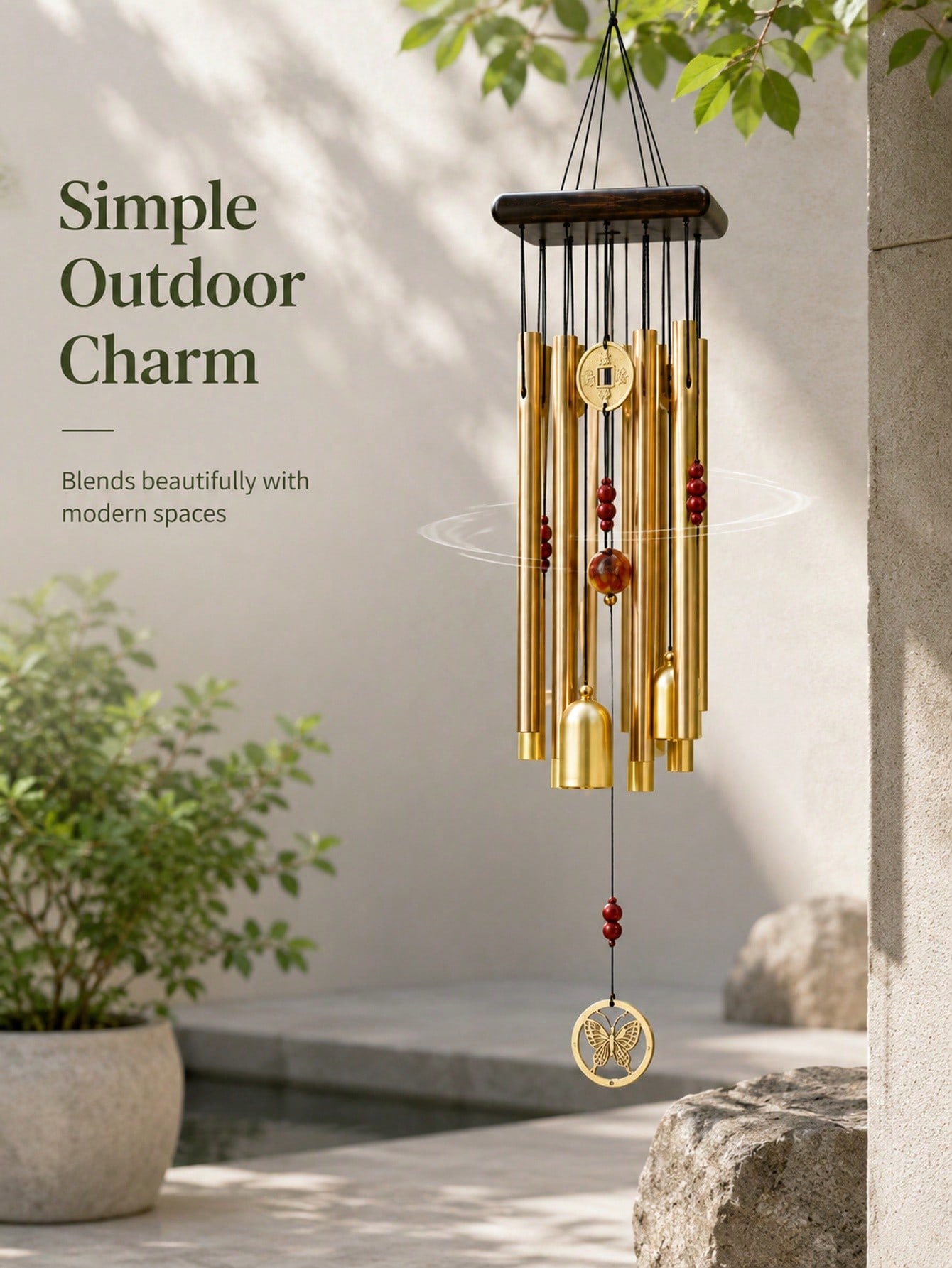 1 Pc Extra-Large Copper Antiqu - Wind Chime Tubular recension och pris