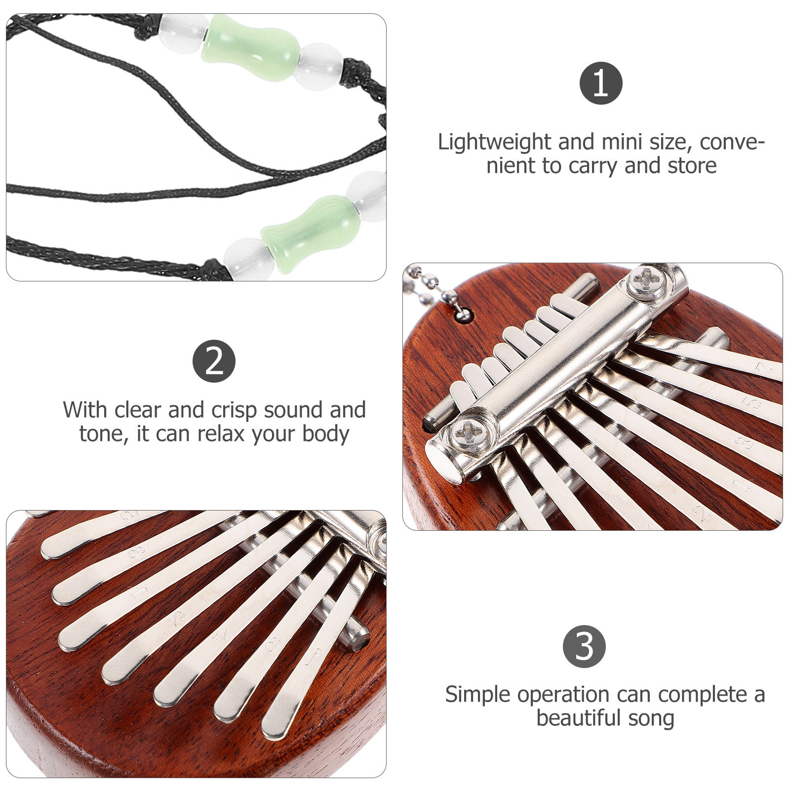1Set Kalimba Mini 8 Keys Thumb - Musical Instrument For Beginners recension och pris