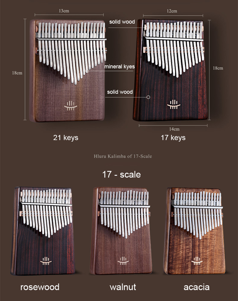 Hluru Kalimba 17 Keys with Hol - Musical Instrument For Beginners recension och pris