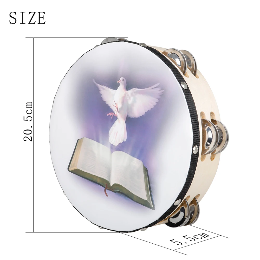 8 Inch Tambourine Peace Pigeon - Musical Instrument Games recension och pris