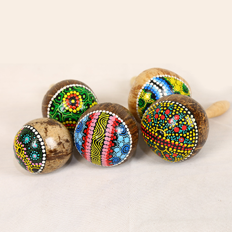 Painted Coconut Shell Maracas  - Musical Instrument Maraca recension och pris