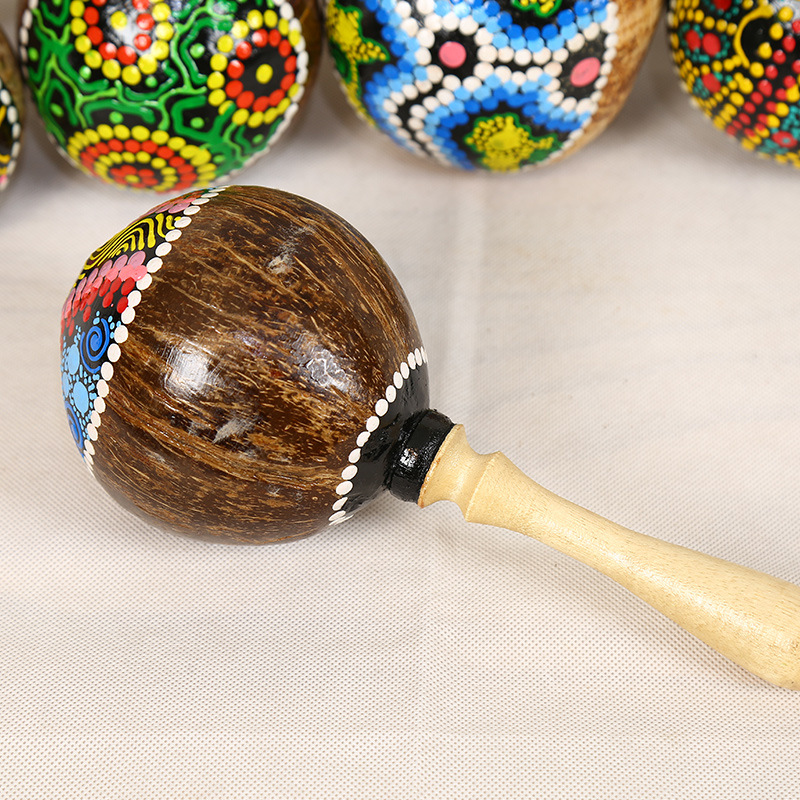 Painted Coconut Shell Maracas  - Musical Instrument Maraca recension och pris