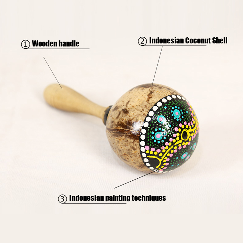 Painted Coconut Shell Maracas  - Musical Instrument Maraca recension och pris