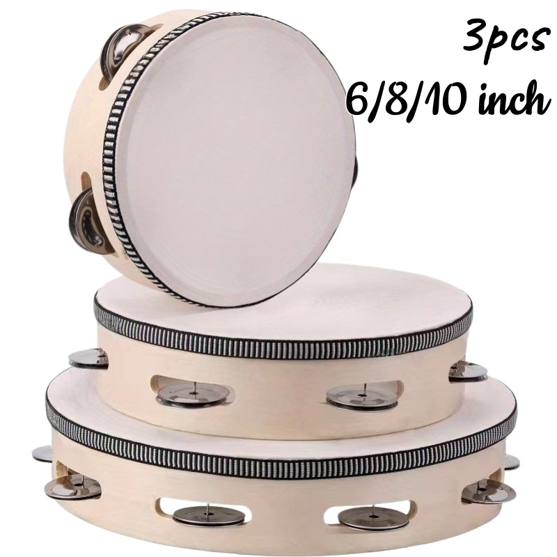 1/3pcs Wooden Tambourine 6/8/1 - Musical Instrument Games recension och pris
