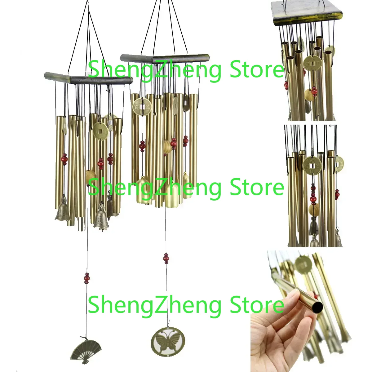 Solid Wood Hollow Tube Metal T - Wind Chime Tubular recension och pris